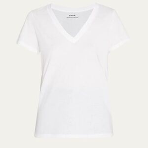NWT Vince Essential Pima Cotton V-Neck T-Shirt - White - 1X